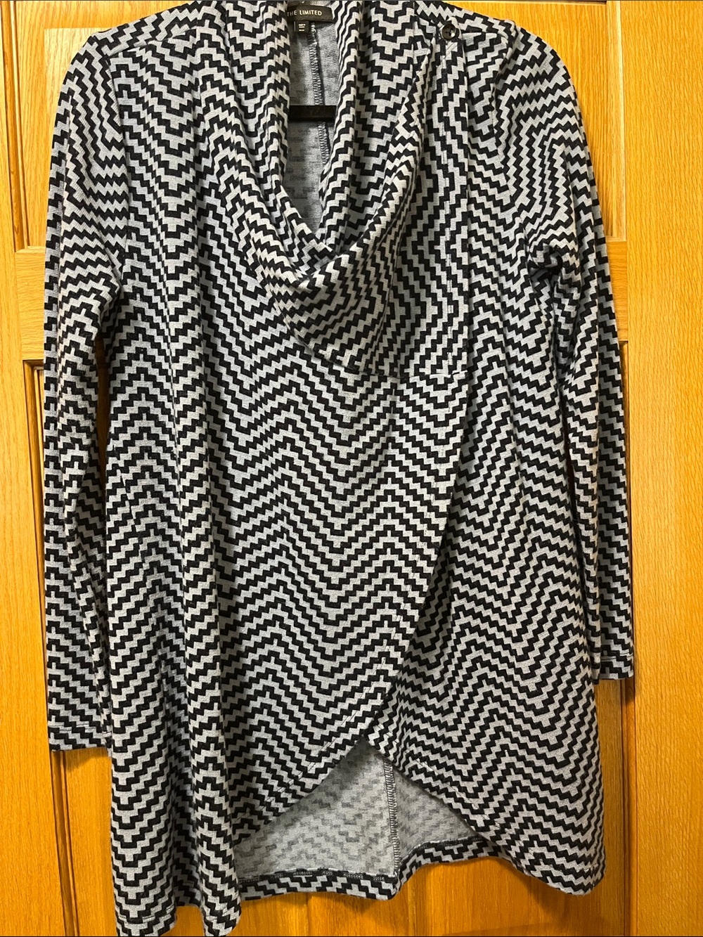 The Limited Dark Blue and Light Blue Chevron Cowl Tunic